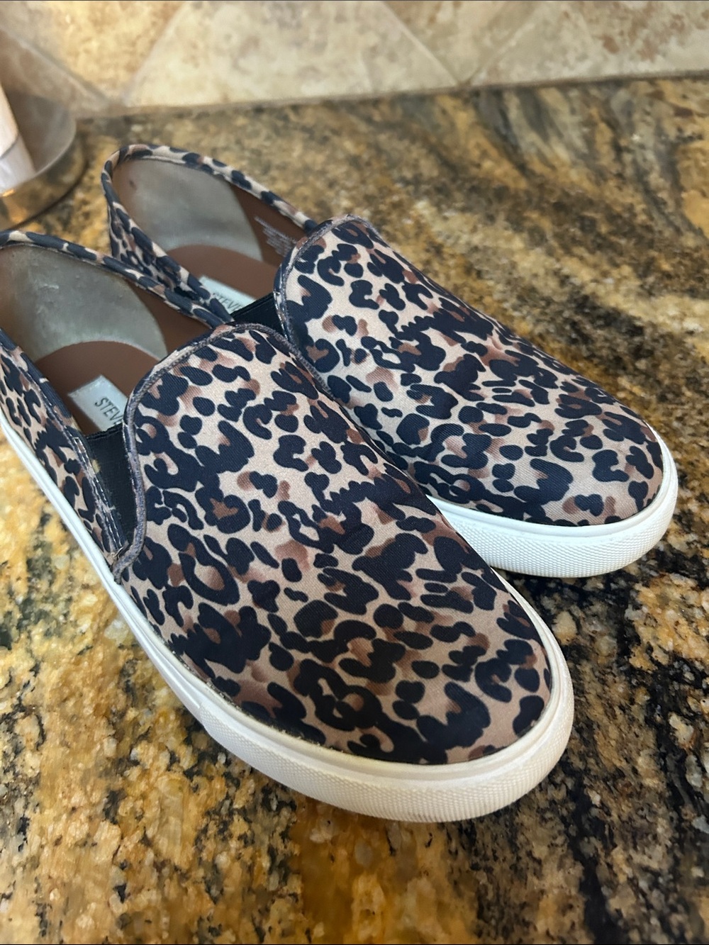 Steve Madden Leopard Print Slip-On Sneakers - Brown/Black